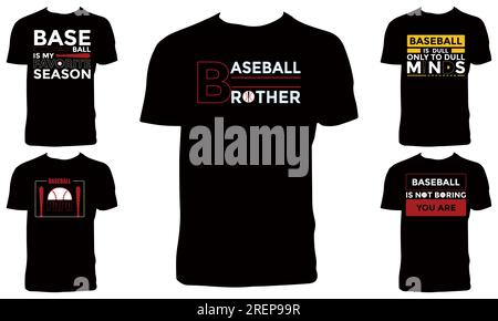 Confezione con T-shirt da baseball Illustrazione Vettoriale