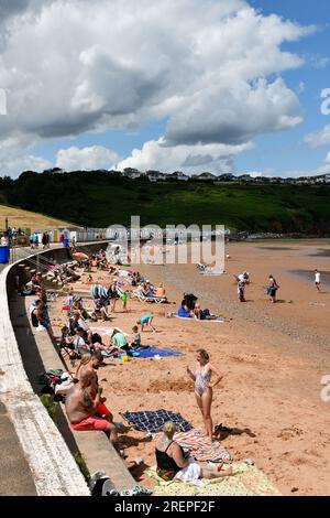 Broadsands Beach in the Summer luglio Paignton Inghilterra regno unito Foto Stock