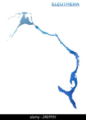 Mappa Eleuthera poligonale vettoriale. Vivace isola geometrica in stile poly basso. Illustrazione moderna per la vostra infografica. Tecnologia, Internet, rete c Illustrazione Vettoriale