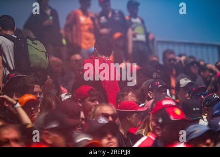 Pubblico/Tifosi/fan/tribuna durante il GP del Belgio, Spa-Francorchamps 27-30 luglio 2023 Campionato del mondo di Formula 1 2023. Foto Stock