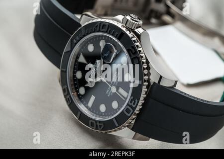 Rolex Yacht-Master visto durante la presentazione al Baselworld Foto Stock