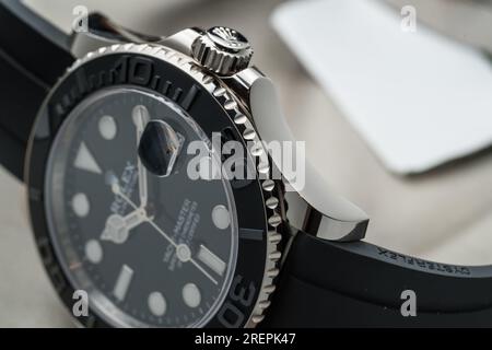 Rolex Yacht-Master visto durante la presentazione al Baselworld Foto Stock