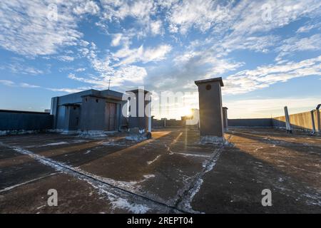 L'alba sulla città di Chengdu. Foto Stock