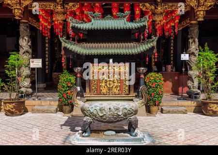 Tempio Thian Hock Keng in Telok Ayer Street, Singapore Foto Stock