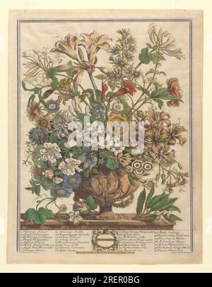 The Twelve Months of Flowers: Ottobre 1730 di Henry Fletcher Foto Stock