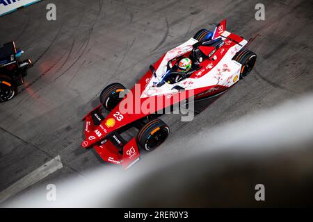 Londra, Royaume University. 28 luglio 2023. 23 FENESTRAZ Sacha (fra), Nissan Formula e Team, Spark-Nissan, Nissan e-4ORCE 04, azione durante l'ePrix di Londra 2023 Hankook, dodicesimo meeting del Campionato Mondiale di Formula e ABB FIA 2022-23, sull'Excel London dal 29 al 30 luglio 2023 a Londra, Regno Unito - foto Joao Filipe/DPPI Credit: DPPI Media/Alamy Live News Foto Stock