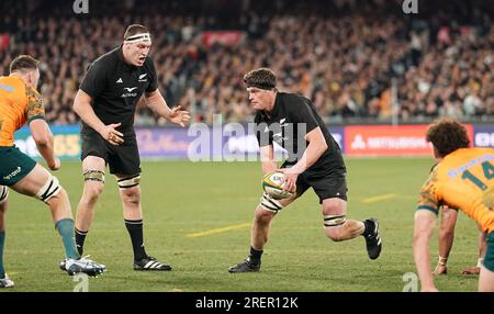 Melbourne, Australia. 29 luglio 2023. Scott Barrett della nuova Zelanda durante il test match tra New Zealand All Blacks e Australian Wallabies Bledisloe Cup e Rugby Championship al MCG di Melbourne, Australia, sabato 29 luglio 2023. Crediti: Alamy Live News Foto Stock