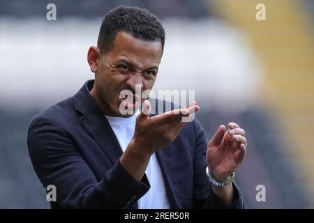 Hull, Regno Unito. 29 luglio 2023. Liam Rosenior manager di Hull City gestures e reagisce durante la partita amichevole pre-stagionale Hull City vs Nantes al MKM Stadium di Hull, Regno Unito, 29 luglio 2023 (foto di James Heaton/News Images) a Hull, Regno Unito il 29/7/2023. (Foto di James Heaton/News Images/Sipa USA) credito: SIPA USA/Alamy Live News Foto Stock