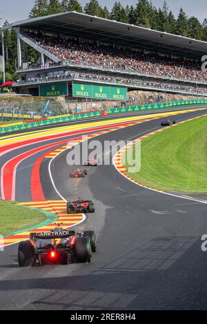 Stavelot, Belgio. 29 luglio 2023. Immagine scattata durante la gara sprint del Gran Premio di Formula 1 del Belgio, a Spa-Francorchamps, sabato 29 luglio 2023. Il Gran Premio di Formula uno di Spa-Francorchamps si svolge questo fine settimana, dal 28 al 30 luglio. BELGA PHOTO JONAS ROOSENS Credit: Belga News Agency/Alamy Live News Foto Stock