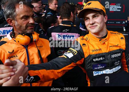 Spa, Belgio. 29 luglio 2023. Oscar Piastri della McLaren dopo la Sprint davanti al Gran Premio di F1 del Belgio al Circuit de Spa-Francorchamps il 29 luglio 2023 a Spa, Belgio. (Immagine di credito: © Beata Zawrzel/ZUMA Press Wire) SOLO USO EDITORIALE! Non per USO commerciale! Foto Stock