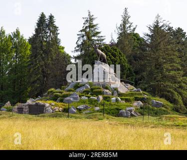 La scultura Caribou nel Newfoundland Memorial Park sulla somme Foto Stock