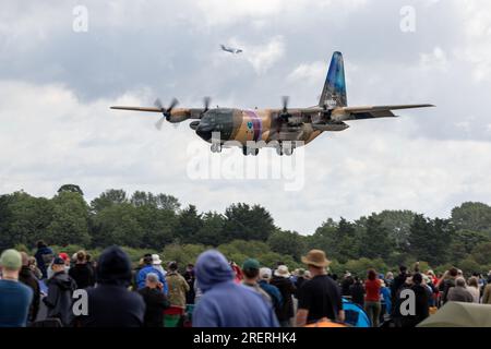 Royal Jordanian Air Force - Lockheed C-130H Hercules, arrivo a RAF Fairford per il Royal International Air Tattoo 2023. Foto Stock