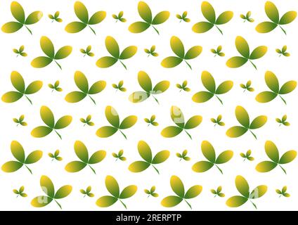 Design della carta da parati nei colori verde e giallo. Foglie di edera stilizzate. Foto Stock