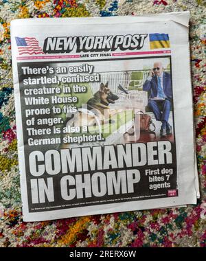 Sensazionali highlights e copertura sul New York Post Newspaper, Stati Uniti, 26 luglio 2023 Foto Stock