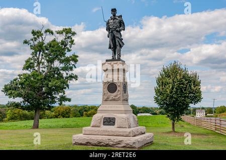 124th Pennsylvania Volunteer Infantry Regiment Monument, Antietam National Battlefield, Maryland USA Foto Stock