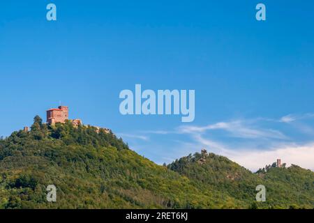 Vista su Trifels, Anebos e Scharfenberg Foto Stock