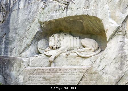 Monumento del Leone (Löwendenkmal), Denkmalstrasse, città di Lucerna (Lucerna), Lucerna, Svizzera Foto Stock