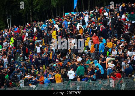 Pubblico/Tifosi/fan/tribuna durante il GP del Belgio, Spa-Francorchamps 27-30 luglio 2023 Campionato del mondo di Formula 1 2023. Foto Stock
