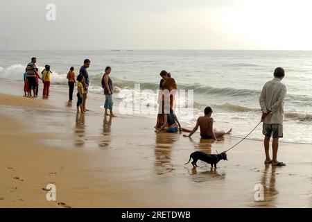 La spiaggia di Elliot a Chennai, Tamil Nadu, India, Asia Foto Stock