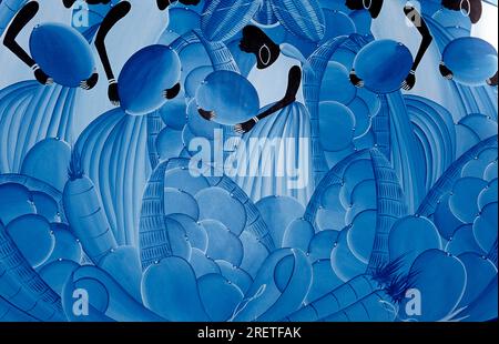 Pittura, Punta Cana, arte ingenua, Repubblica Dominicana Foto Stock