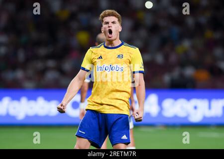 Madrid, Spagna. 29 luglio 2023. Antoni di xBuyer Team festeggia un gol durante la finale della King's League tra El Barrio e xBuyer Team allo stadio Civitas Metropolitano di Madrid, in Spagna, il 29 luglio 2023. Crediti: Gustavo Valiente/Xinhua/Alamy Live News Foto Stock