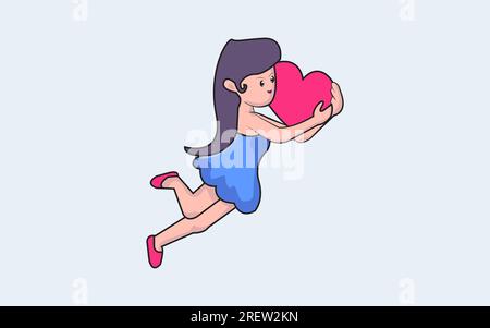 Una donna felice che si accosta Illustrazione Vettoriale