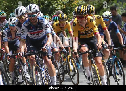 Donostia, Spagna. 29 luglio 2023. Alaphilippe Giuliano di Soudal - Quick Step durante la Clasica San Sebastian 2023, gara di ciclismo UCI World Tour, Donostia - Donostia (230, 3 km) il 29 luglio 2023 in Spagna. Foto di Laurent Lairys/ABACAPRESS.COM Credit: Abaca Press/Alamy Live News Foto Stock