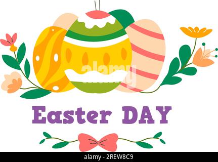 Giorno di Pasqua, festa di primavera e uova Illustrazione Vettoriale