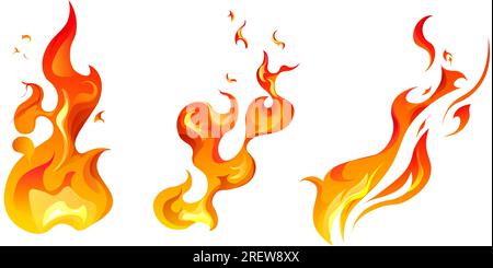 Incendio bruciante, infiammazione e vettore di accensione Illustrazione Vettoriale