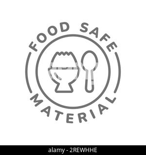 Etichetta della linea di materiali per uso alimentare. Adesivo vettoriale per la sicurezza alimentare. Illustrazione Vettoriale