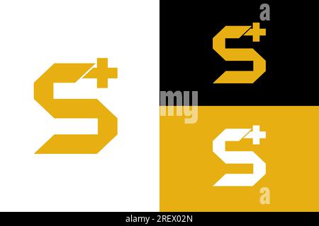 Design elegante con logo Letter S Plus Illustrazione Vettoriale