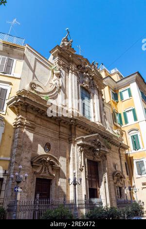 Roma, Lazio, Italia, la facciata della chiesa di sant'antonio dei portoghesi, (in italiano; chiesa di sant'antonio dei portoghesi) Foto Stock