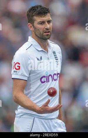 Mark Wood of England durante il LV= Insurance Ashes Fifth test Series Day Four Match England vs Australia al Kia Oval, Londra, Regno Unito, 30 luglio 2023 (foto di Mark Cosgrove/News Images) in , il 7/30/2023. (Foto di Mark Cosgrove/News Images/Sipa USA) Foto Stock