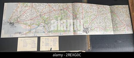 Mappa d'epoca di le Harve - dipartimento Senna-Marittima nella regione Normandia della Francia settentrionale. anni '1940 Foto Stock