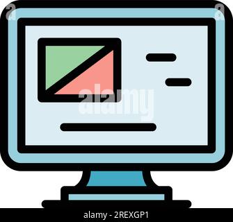 Icona digitale del marchio CMS per delineare il vettore. Progettazione del codice. Sviluppo Web a colori piatto Illustrazione Vettoriale