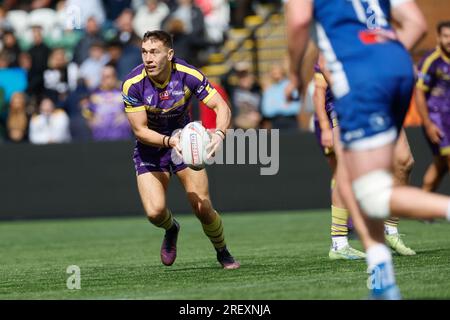 Newcastle, Regno Unito. 11 giugno 2023. Evan Simons di Newcastle Thunder in azione durante il match per il BETFRED Championship tra Newcastle Thunder e Swinton Lions a Kingston Park, Newcastle, domenica 30 luglio 2023. (Foto: Chris Lishman | mi News) crediti: MI News & Sport /Alamy Live News Foto Stock