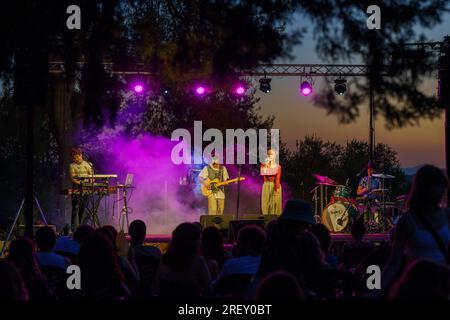 Ven'nus in concerto, la lluna en Vers festival, Sant Joan, Maiorca, Isole Baleari, Spagna Foto Stock