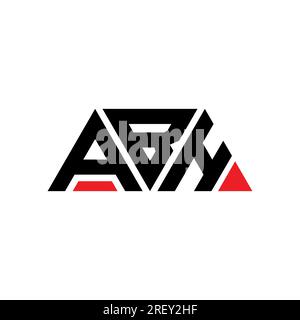 Logo ABH a lettera triangolare con forma a triangolo. Monogramma di design con logo a triangolo ABH. Modello di logo vettoriale a triangolo ABH di colore rosso. ABH triangul Illustrazione Vettoriale