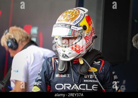 #01 Max Verstappen, (NED) Oracle Red Bull Racing, Honda durante il GP del Belgio, Spa-Francorchamps 27-30 luglio 2023 Campionato del mondo di Formula 1 2023. Foto Stock