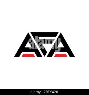 Logo AFA triangolare a lettere con forma triangolare. Monogramma di design con logo triangolare AFA. Modello con logo vettoriale a triangolo AFA di colore rosso. AFA triangul Illustrazione Vettoriale