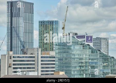 Uno degli appartamenti Deansgate dello skyline di Manchester Foto Stock