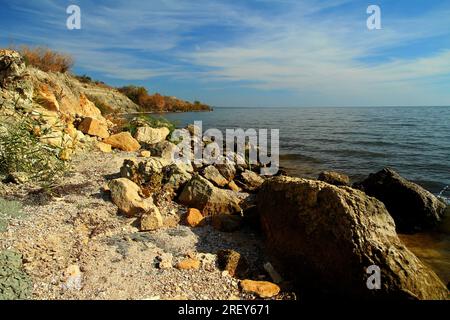 Bacino idrico di Kakhovka nella regione di Zaporizhzhia, Ucraina. Foto Stock
