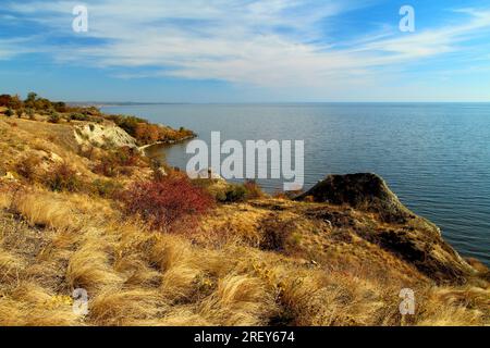 Bacino idrico di Kakhovka nella regione di Zaporizhzhia, Ucraina. Foto Stock