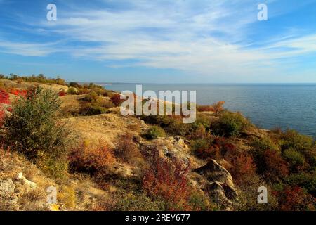 Bacino idrico di Kakhovka nella regione di Zaporizhzhia, Ucraina. Foto Stock