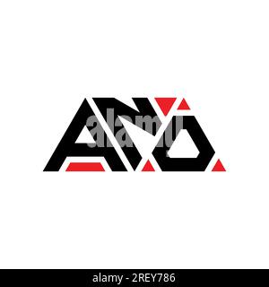 Logo ANO triangle Letter con forma a triangolo. Monogramma del logo ANO Triangle. Modello di logo vettoriale a triangolo ANO di colore rosso. ANO triangul Illustrazione Vettoriale