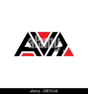 Logo a lettere triangolari AVR con forma triangolare. Monogramma di design con logo triangolare AVR. Modello di logo vettoriale triangolare AVR di colore rosso. Avr triangul Illustrazione Vettoriale