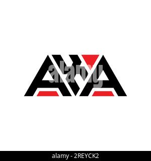 Logo AXA a lettera triangolare con forma triangolare. Monogramma di design con logo a triangolo AXA. Modello con logo vettoriale a triangolo AXA di colore rosso. AXA triangul Illustrazione Vettoriale