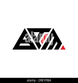 Logo BAM triangolare a lettera con forma triangolare. Monogramma di design con logo triangolare BAM. Modello di logo vettoriale a triangolo BAM di colore rosso. BAM triangul Illustrazione Vettoriale