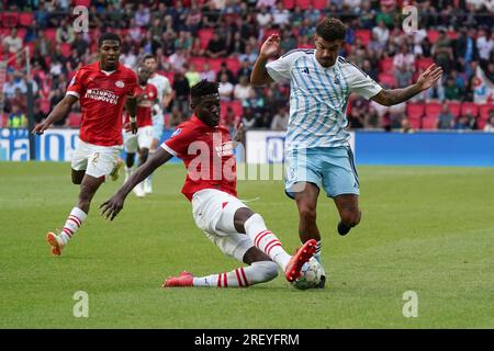 Eindhoven, Paesi Bassi. 30 luglio 2023. EINDHOVEN, PAESI BASSI - LUGLIO 30: Durante la partita amichevole pre-stagionale tra PSV e Nottingham Forest FC al Philips Stadion il 30 luglio 2023 a Eindhoven, Paesi Bassi (foto di Jeroen Meuwsen/Orange Pictures) credito: Orange Pics BV/Alamy Live News Foto Stock