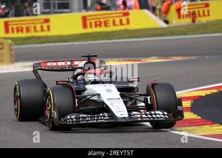 Stavelot, Belgio. 30 luglio 2023. Daniel Ricciardo di AlphaTauri in pista durante il Gran Premio di F1 del Belgio a Spa Francorchamps il 30 luglio 2023 a Stavelot, Belgio. Crediti: Marco Canoniero/Alamy Live News Foto Stock